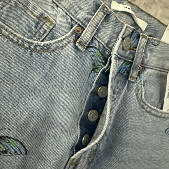 PACSUN womens NWT Dad Jeans Butterfly pattern 22 light wash y2k - Picture 5 of 16
